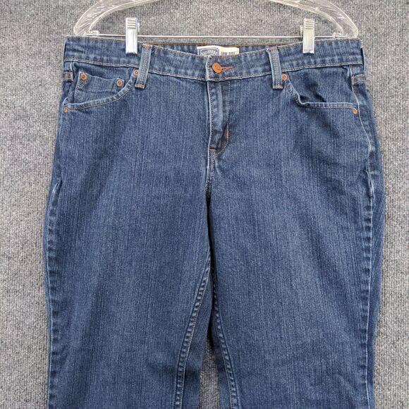 Levi's Women's Signature Jeans Blue 14 Long Low Rise Bootcut Denim Pockets - Picture 3 of 12